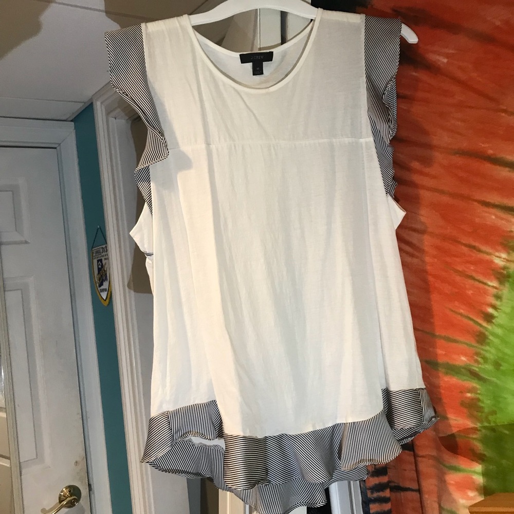 White/Striped J. Crew Top